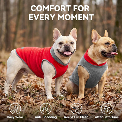 Fleece Dog Sweater Pullover - Lightweight Reflective Jacket (2-Pack)