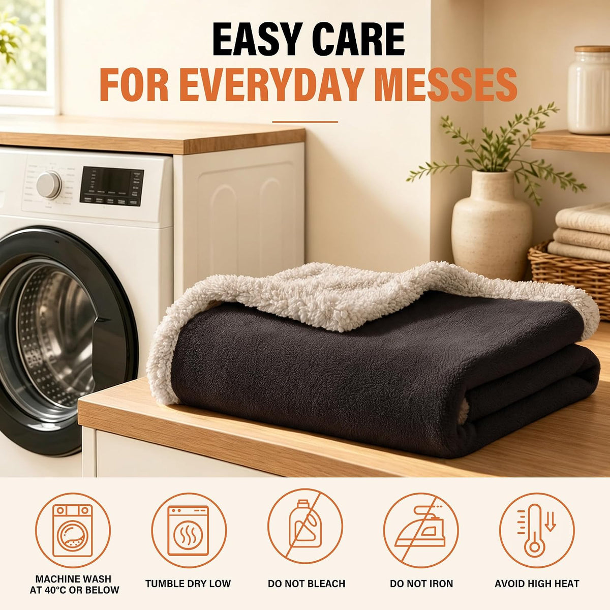 Reversible Waterproof Bed Blanket with Leakproof Design