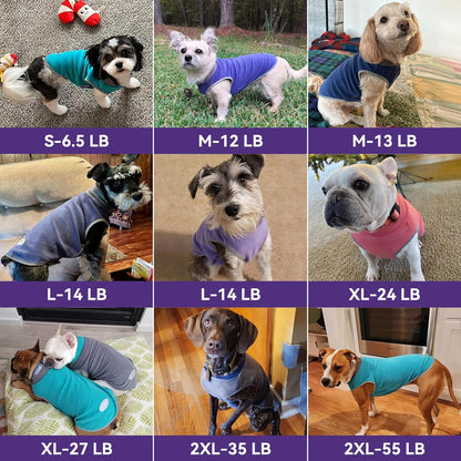 Fleece Dog Sweater Pullover - Lightweight Reflective Jacket (2-Pack)