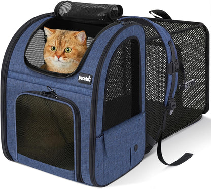 Expandable Cat Carrier Backpack with Breathable Window