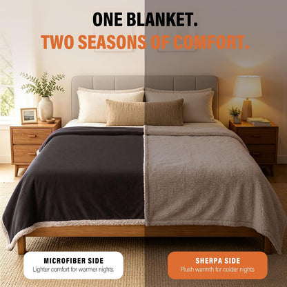 Reversible Waterproof Bed Blanket with Leakproof Design