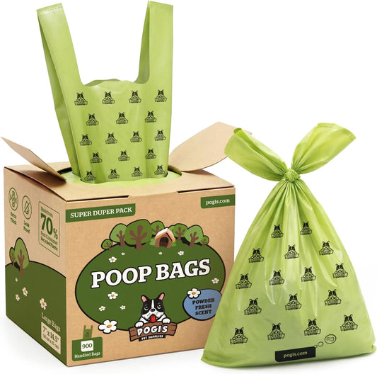 Pogi's Extra Thick Large Dog Waste Bags with Handles, Fresh Scent, 900 Count