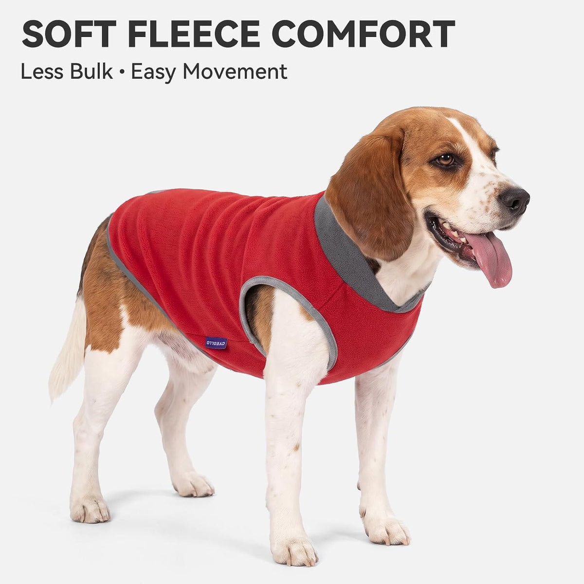 Fleece Dog Sweater Pullover - Lightweight Reflective Jacket (2-Pack)