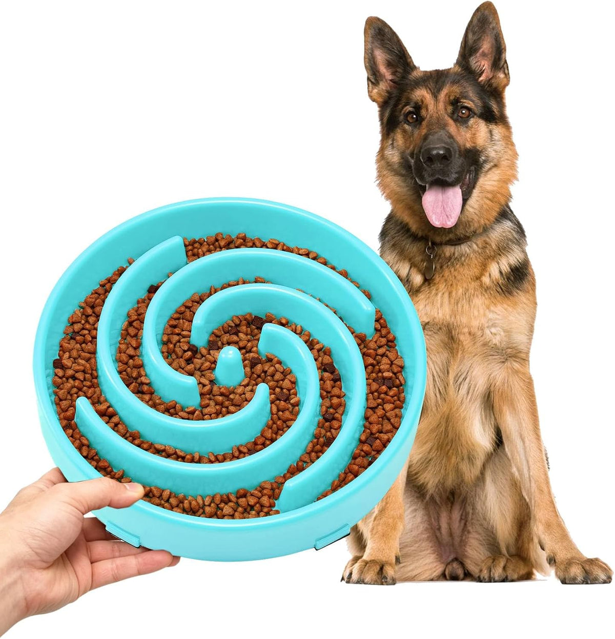Slow Feed Dog Bowl for Large and Medium Breeds, Anti-Gulping Design to Prevent Bloat and Choking