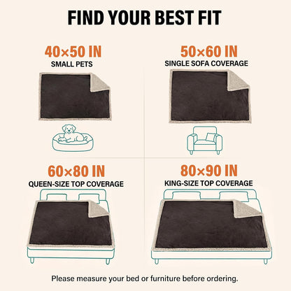 Reversible Waterproof Bed Blanket with Leakproof Design