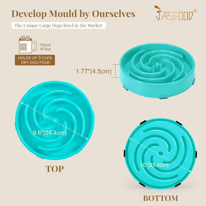 Slow Feed Dog Bowl for Large and Medium Breeds, Anti-Gulping Design to Prevent Bloat and Choking