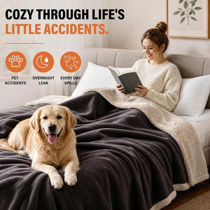 Reversible Waterproof Bed Blanket with Leakproof Design