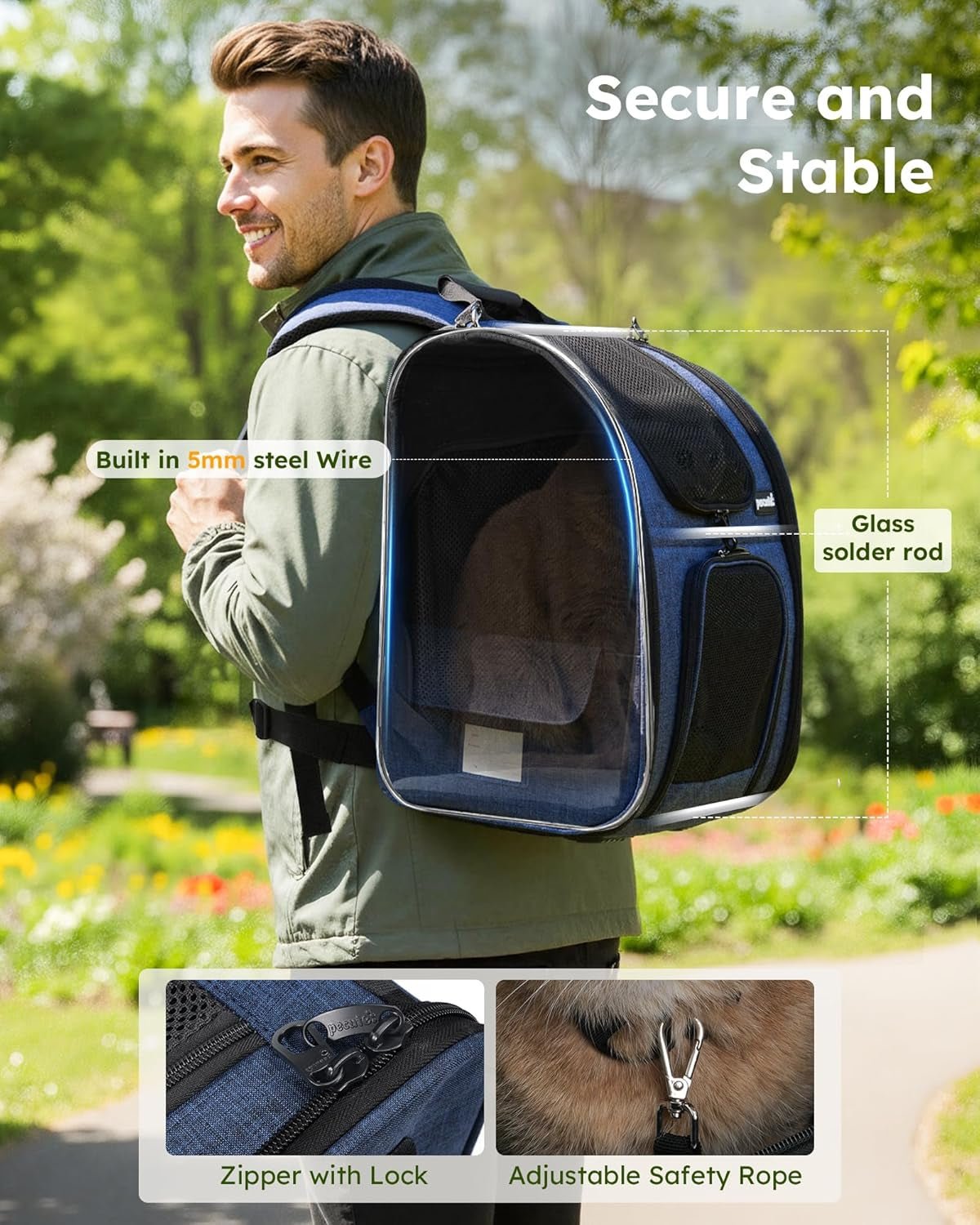 Expandable Cat Carrier Backpack with Breathable Window