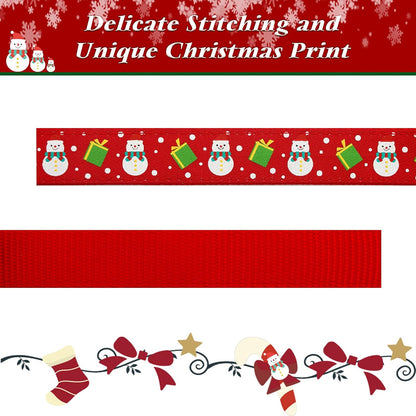 Adjustable Christmas Dog Collar with Antler Bow Tie and Snowman Accessories for Medium Dogs
