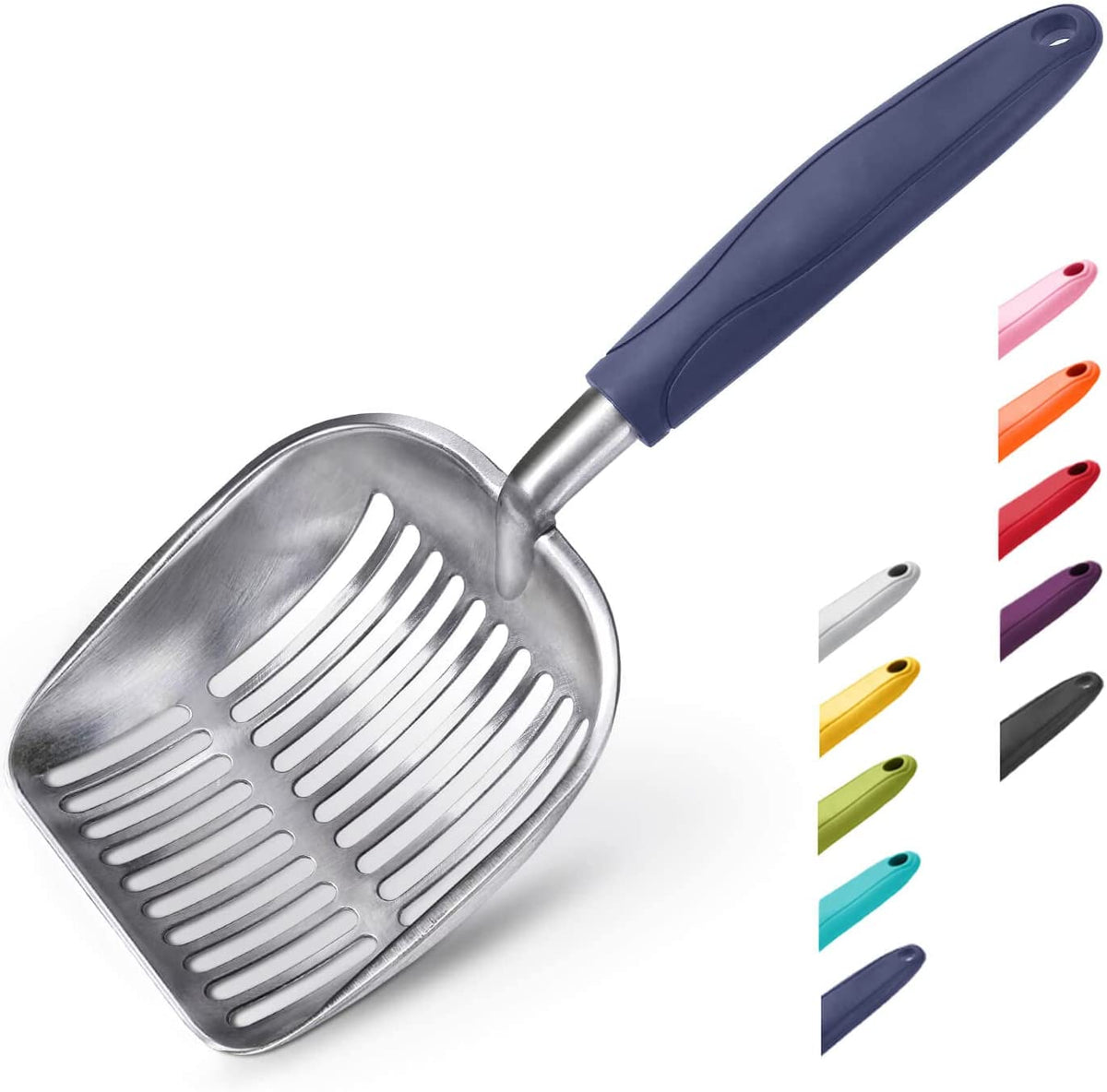 Aluminum Alloy Cat Litter Scoop with Long Handle and Deep Shovel for Efficient Sifting and Cleanup